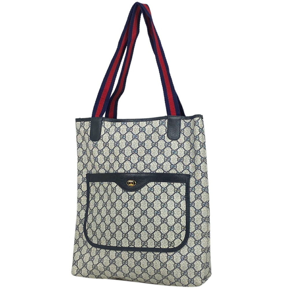 Gucci GG tote bag Sherry Web canvas Navy Blue red